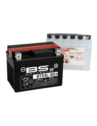 Bateria BS Battery YTX4L-BS+ / BTX4L-BS+ / YTZ5S-BS / BTZ5S-BS MF Type (con acido)