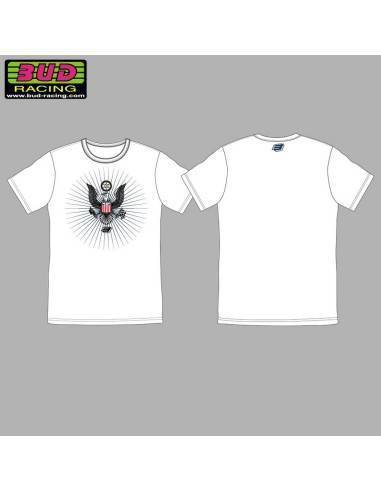 Camiseta Infantil Manga Corta Bud Racing Tee Eagle Blanca/Negra