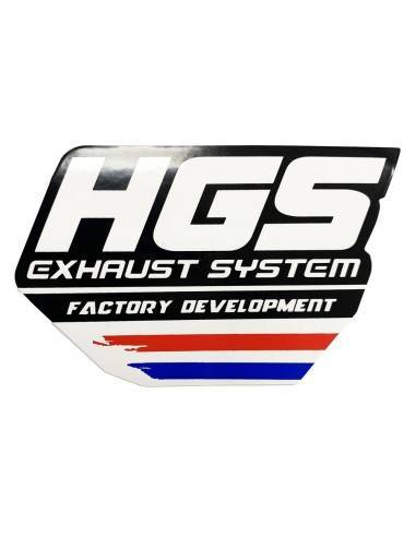 Adhesivo para Escape HGS 4T Blanco Logo HGS Factory Development (105 x 75mm)
