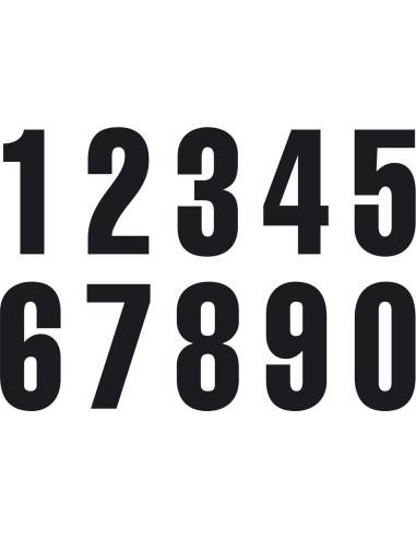 Números para dorsal Vinilo Negro 5" (12,7cm) Original (KTM/HVA/GG)