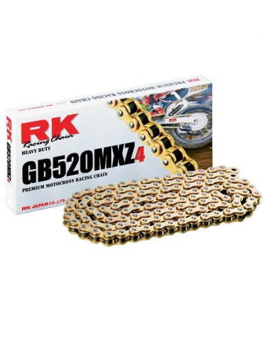 Cadena 520 RK GBMXZ4 120 pasos Super-Reforzada color Oro