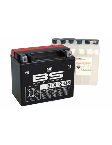 Bateria BS Battery YTX12-BS / BTX12-BS MF Type (con acido)