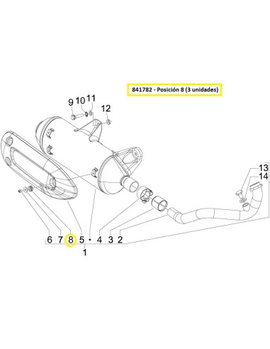 Goma pasacables Piaggio Bart M8 (unidad)