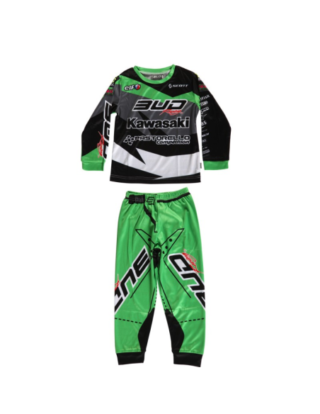 Pijama BUD Racing Team 2 Piezas Negro/Verde