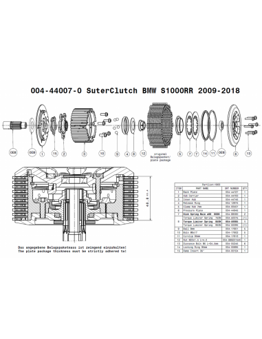 Embrague antirebote Suter BMW S1000R/RR/HP4...