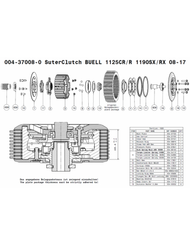 Embrague antirebote Suter Buell...