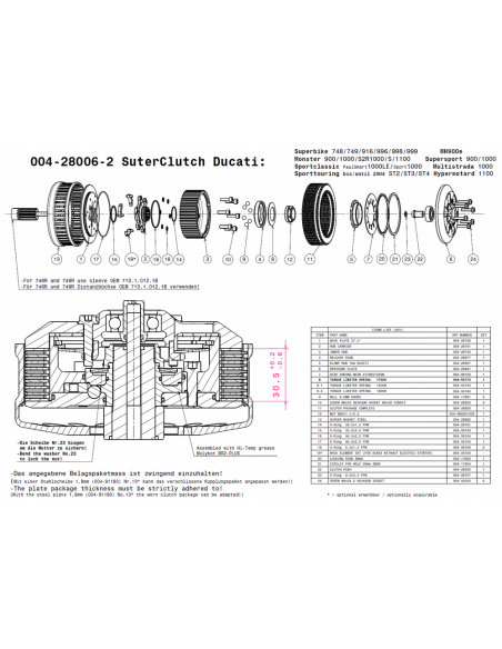 Embrague antirebote Suter Ducati Supersport 750-1200