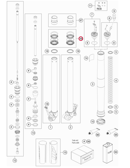 Juego de Retenes y Guardapolvos Originales WP 35mm Black