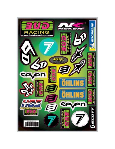 Lámina Kit de Adhesivos Varios BUD Racing A4 21...