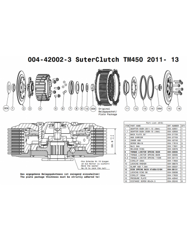 Embrague antirebote Suter TM 450 2011-2013