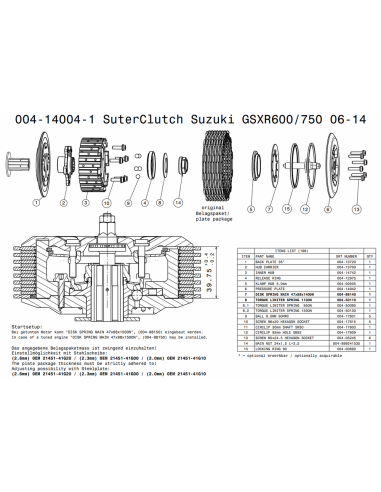 Embrague antirebote Suter Suzuki GSXR 600/750...