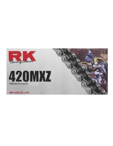 Cadena 420 RK MXZ 140 pasos Negra Reforzada