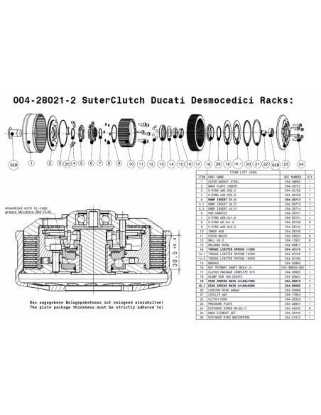 Embrague antirebote Suter Ducati with starter racks