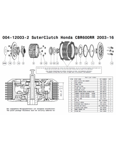 Embrague antirebote Suter Honda CBR 600RR...