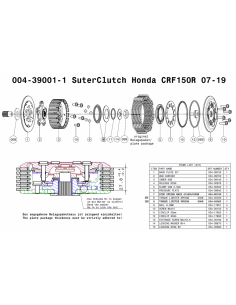 Embrague antirebote Suter Honda CRF 150R 2007-2023 2