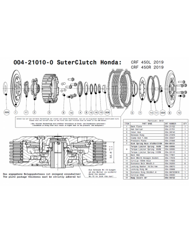 Embrague antirebote Suter Honda CRF 450R 2019-2020