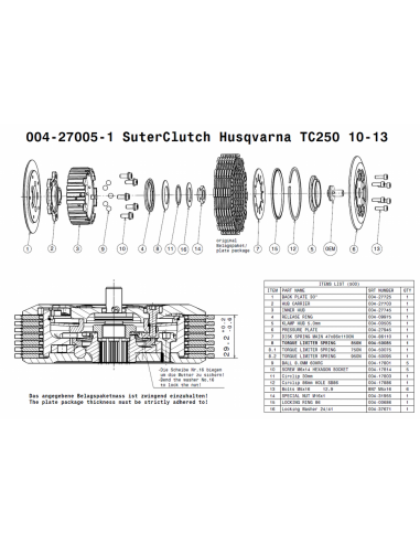 Embrague antirebote Suter Husqvarna 250...