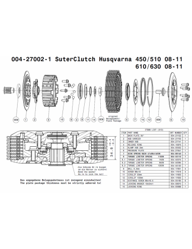 Embrague antirebote Suter Husqvarna 450...