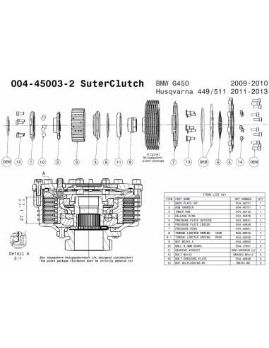 Embrague antirebote Suter Husqvarna...