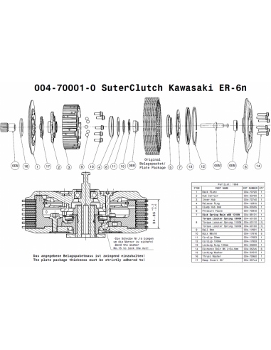 Embrague antirebote Suter Kawasaki ER6N