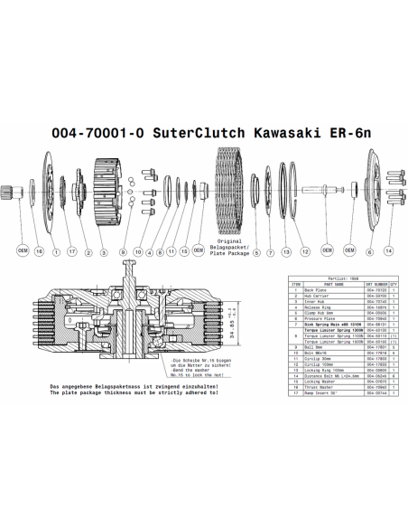 Embrague antirebote Suter Kawasaki ER6N