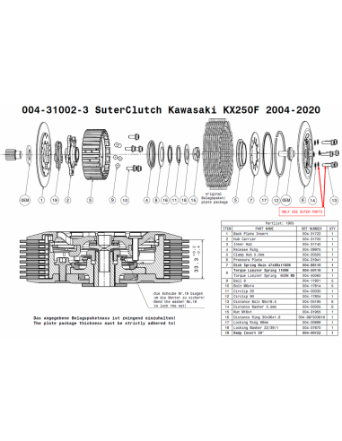 Embrague antirebote Suter Kawasaki KX250F...