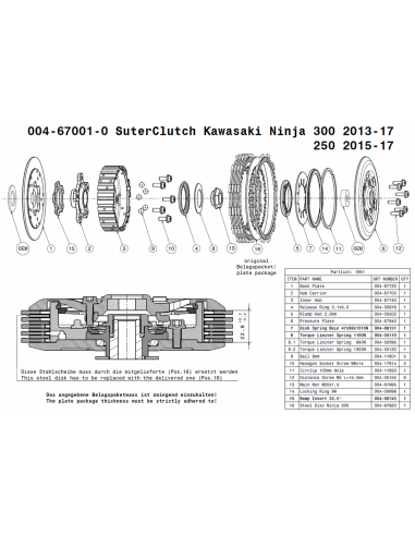 Embrague antirebote Suter Kawasaki Ninja 300...
