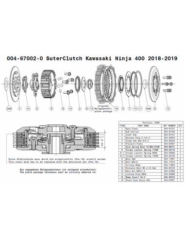 Embrague antirebote Suter Kawasaki Ninja 400...