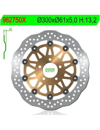 Disco de Freno NG Ondulado 750X Ø300 x Ø61 x 5...