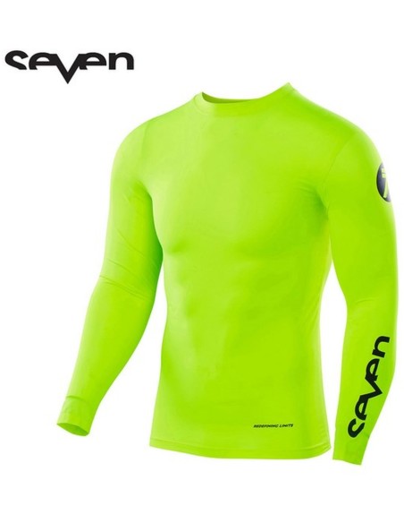 Camiseta Seven Zero Blade Compression Amarillo Fluor