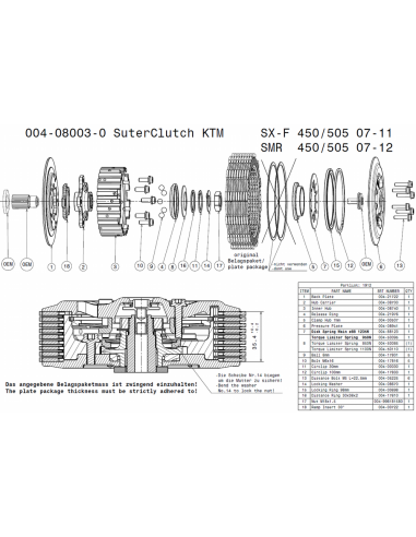 Embrague antirebote Suter KTM 450/505 SMR...