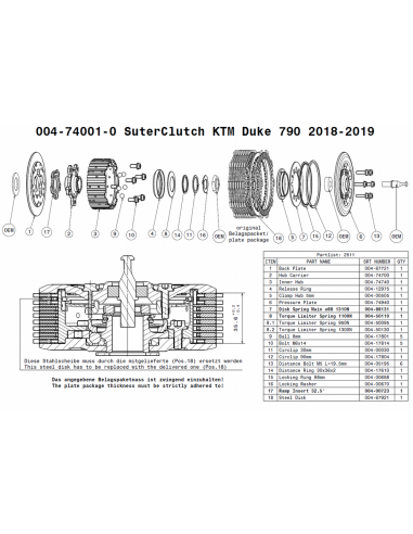Embrague antirebote Suter KTM 790...
