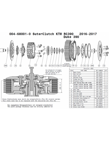 Embrague antirebote Suter KTM RC390 2016-2019 +...