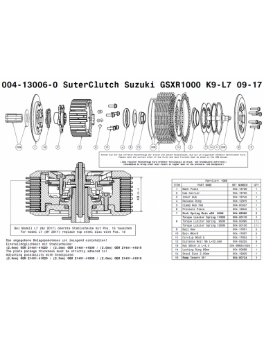 Embrague antirebote Suter Suzuki GSXR 1000...