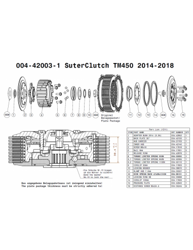 Embrague antirebote Suter TM 530 2015-2019