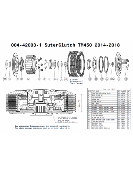 Embrague antirebote Suter TM 530 2015-2019