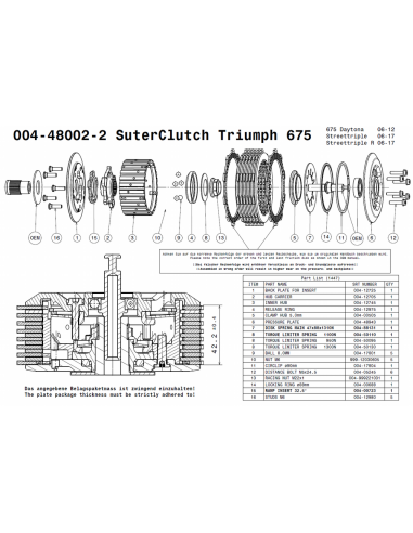 Embrague antirebote Suter Triumph 675 DAYTONA...