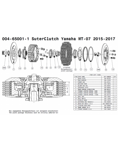 Embrague antirebote Suter Yamaha MT-07...