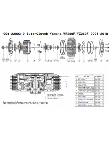 Embrague antirebote Suter Yamaha YZ 250F...