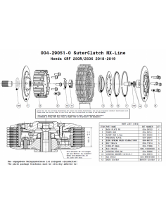 Embrague MX Line Suter Honda CRF250R/X 2018-2020 2