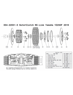 Embrague MX Line Suter Yamaha YZ250F 2019- 2