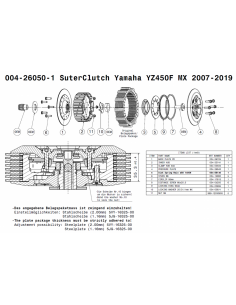 Embrague MX Line Suter Yamaha YZ 450F 2007-2020 2