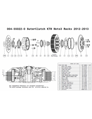 Embrague Suter Race (Starter Racks) KTM RC250R...