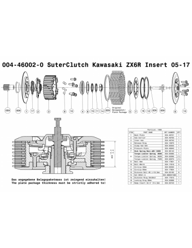 Embrague antirebote Suter Kawasaki ZX6R 2005-2017