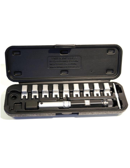Llave Dinamométrica Buzzetti 11 en 1 para radios, 8 puntas de 5.1 a 6.9mm + 1 punta con 6 caras