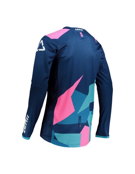 Camiseta Moto Leatt 4.5 Lite Azul/Rosa