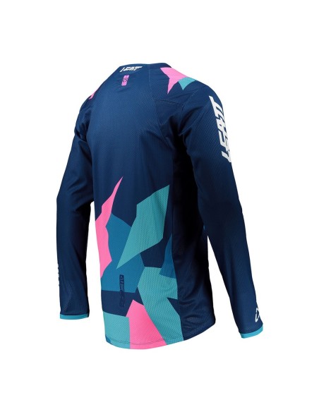 Camiseta Moto Leatt 4.5 Lite Azul/Rosa