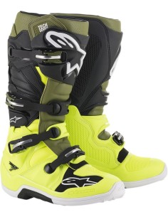 Bota Alpinestars Tech 7 Negro/Amarillo Fluor/Verde...