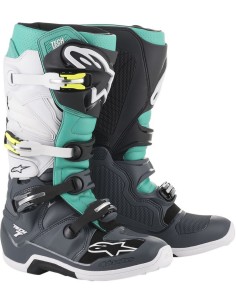 Bota Alpinestars Tech 7 Gris/Turquesa/Blanco