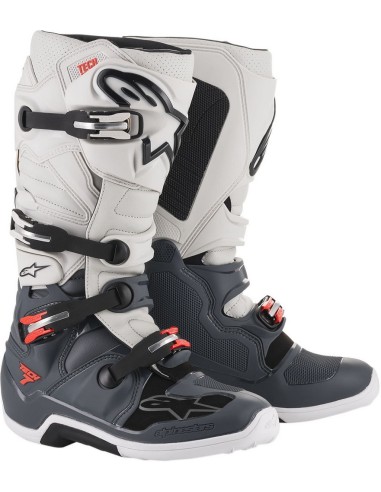 Bota Alpinestars Tech 7 Negro/Gris/Rojo/Blanco
